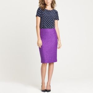J. Crew No. 2 Purple Pencil Skirt in Tinsel Tweed